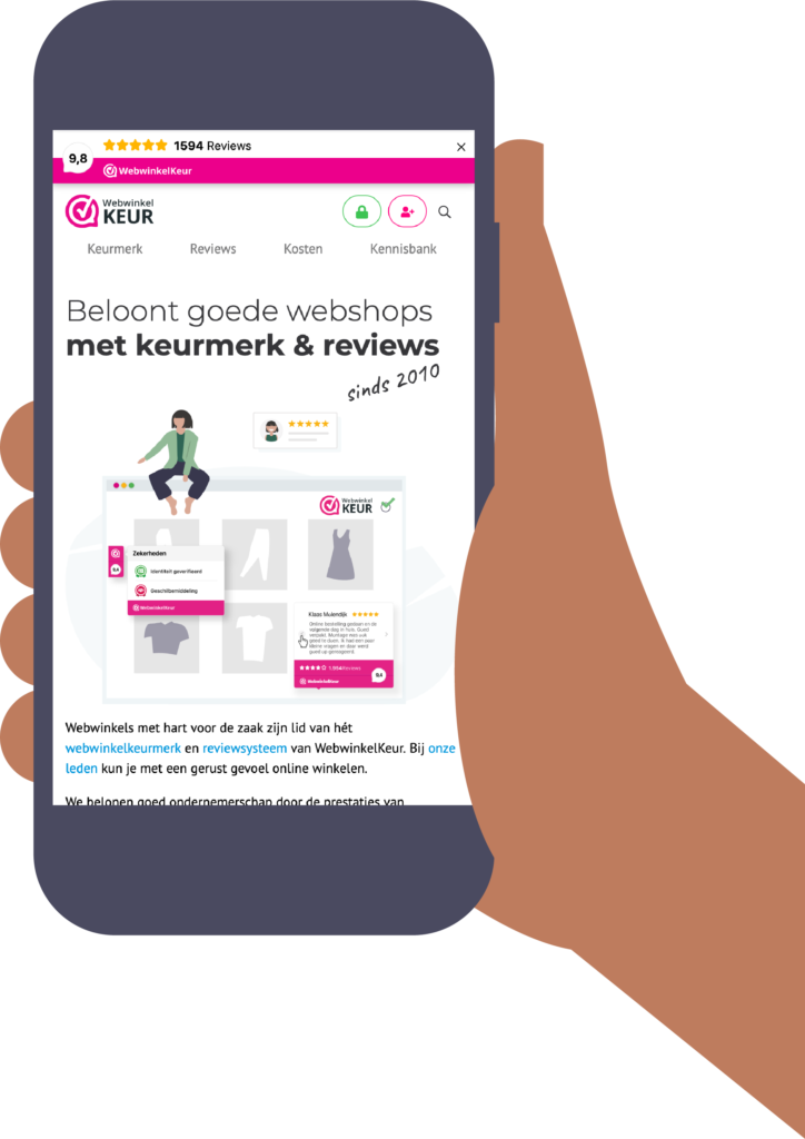 mobile topbar ingeklapt