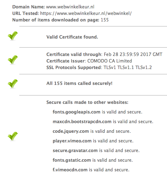 Allemaal groene vinkjes, daar worden we blij van!